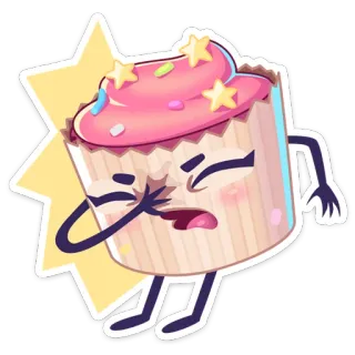 🤦‍♂️ 纸杯蛋糕, 甜点, 卡通, 星星, 可爱, 食物 telegram sticker