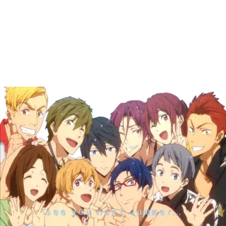 💦 see you next summer anime, group, friendship, summer, season, characters whatsapp sticker