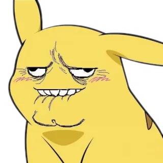 🥴 Pikachu ปิกาจู, มีม, ตลก, โปเกมอน, เด๋อ telegram sticker