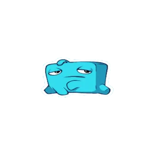 😒 kreskówka, niebieski, smutny, kwadrat, postać telegram sticker