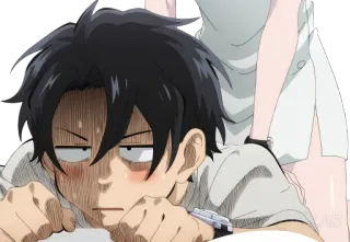 😳 Anime, avergonzado, sonrojado, masculino, femenino whatsapp sticker