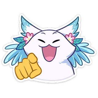 🫵 猫, 动物, 可爱, 卡哇伊, 花, 表情符号 telegram sticker