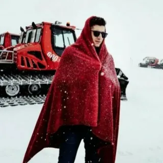 🌨 nieve, invierno, rojo, manta, pisanieves, gafas de sol telegram sticker