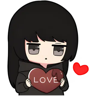 😍 LOVE รัก, หัวใจ, น่ารัก, อนิเมะ, ผู้หญิง telegram sticker