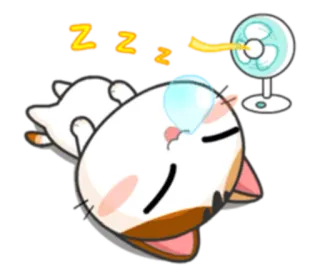 😴 ZZZZ cat, sleep, fan, tired, nap, cute, cartoon telegram sticker