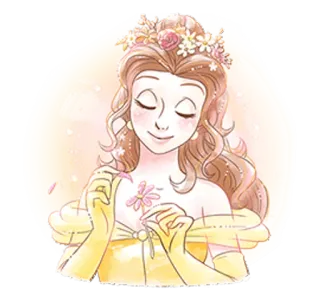 🌺 Belle princess, flowers, Belle, Disney, beauty telegram sticker
