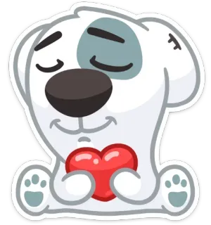 💖 собака, сердце, любовь, животное, милый, мультфильм, наклейка whatsapp sticker
