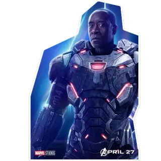 😊 War Machine Avengers APRIL 27 War Machine, Vingadores, Marvel, Super-herói, Don Cheadle, Armadura telegram sticker