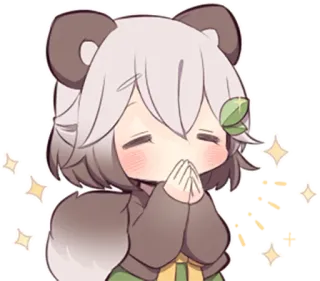 😊 anime, cute, kawaii, bear, sparkly, whimsical telegram sticker