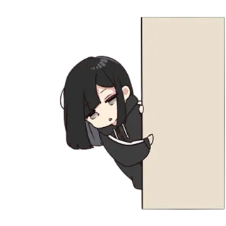😐 Anime, chica, tímida, linda, escondido, mirando whatsapp sticker