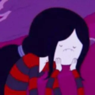 😔 Marceline Adventure Time Marceline, Adventure Time, Cartoon, Vampier, Verdrietig, Emo, Animatie telegram sticker