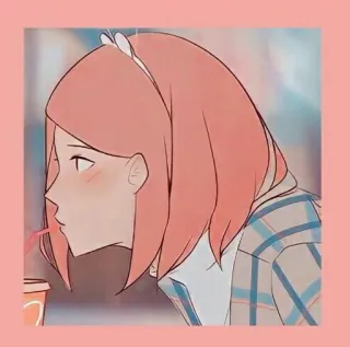 🥤 dessin animé, femme, boire, profil telegram sticker