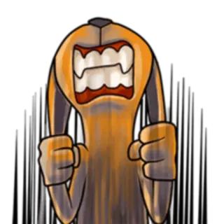 😬 angry, rabbit, cartoon, animal, expression, furry telegram sticker