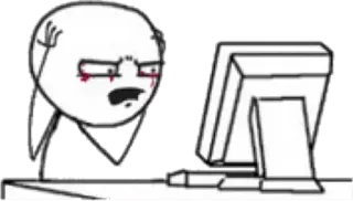 😫 meme, computer, rage comic, internet, funny, sticker telegram sticker
