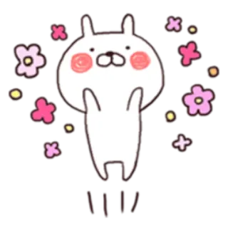 🌸 兔子, 可爱, 花, 卡哇伊, 贴纸 telegram sticker