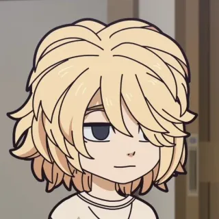 ⚜ Anime, Cartoon, blonde Haare, Charakter, Porträt telegram sticker