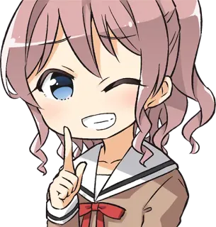 😉 anime, cartoon, character, girl, cute, wink whatsapp sticker