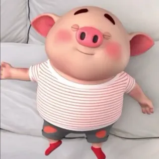 🐽 cochon, dessin animé, mignon, animal, personnage, endormi telegram sticker