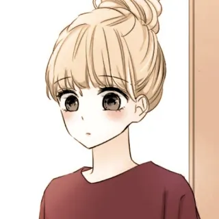 🦊 Anime meisje, Cartoon, Blond haar, Leuk, Manga, Portret telegram sticker