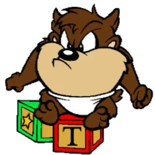😠 Baby Taz baby, cartoon, Taz, Tasmanian Devil, Warner Bros, Looney Tunes telegram sticker