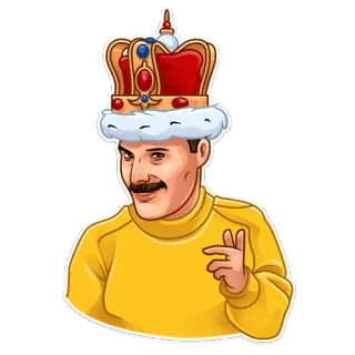 🤴 Freddie Mercury Freddie Mercury, Queen, Krone, Sänger, Schnurrbart, Musik telegram sticker