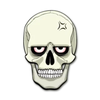 😠 crâne, en colère, dessin animé, mort, effrayant, squelette whatsapp sticker