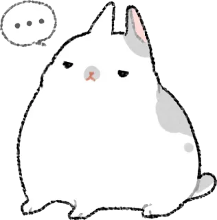 😒 Hase, Häschen, niedlich, Tier, Aufkleber, Cartoon, Ausdruck, Punkte telegram sticker