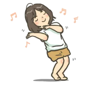 💃 여자, 음표, 댄스 whatsapp sticker