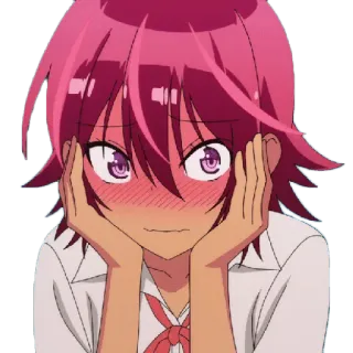 😉 Anime, Cô gái, Đỏ mặt, Dễ thương, Manga, Nhân vật telegram sticker