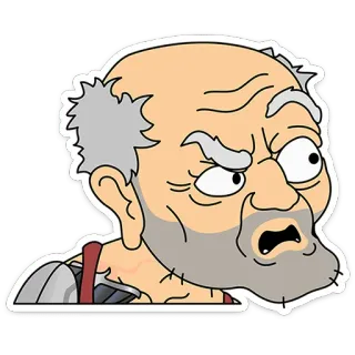 🤨 Cartoon, alter Mann, Figur, Illustration telegram sticker