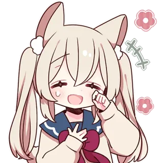 🤣 Anime, Catgirl, Kawaii, Dễ thương, Sticker, Manga, Hoạt hình whatsapp sticker