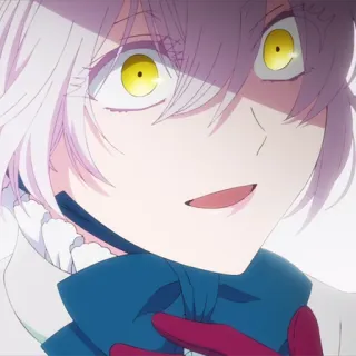 🧬 anime, character, face, expression, white hair whatsapp sticker