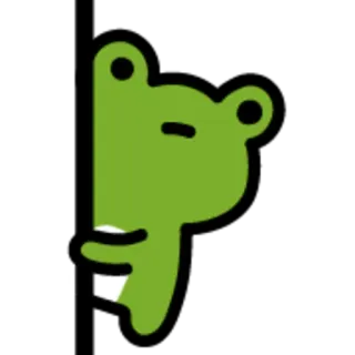 👀 rã, espiando, verde, animal, adesivo telegram sticker