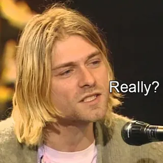🤔 Kurt Cobain Really? 科特·柯本, 真的, 涅槃乐队, 音乐家, 90年代, 肖像 telegram sticker