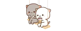🧃 lindo, gatos, boba, té de burbujas, kawaii, pegatina whatsapp sticker