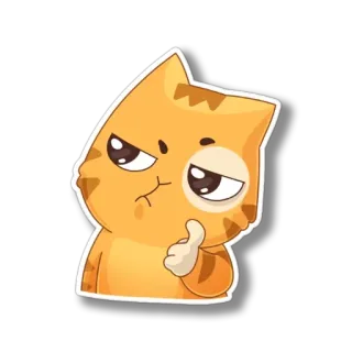 🤔 gato, animal, dibujos animados, lindo, naranja telegram sticker