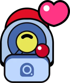 ❤️ Lou Brawl Stars 루, 브롤스타즈, 비디오 게임, 캐릭터, 하트, 사랑 telegram sticker