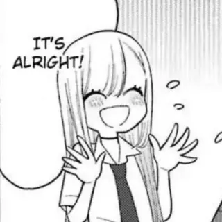 ⚪️ IT'S ALRIGHT! anime, manga, cartoon, girl, happy, positive, cheer telegram sticker