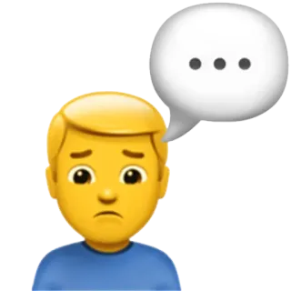 🙍‍♂ Эмодзи, Грустный, Размышление, Облачко, Озабоченный, Беспокоящийся whatsapp sticker