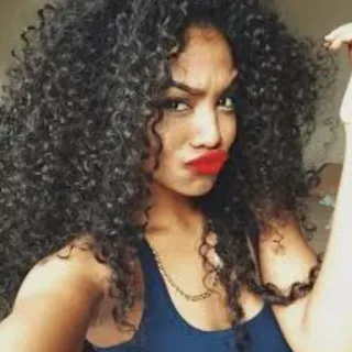 😠 woman, curly hair, red lipstick, portrait, beauty, fashion telegram sticker