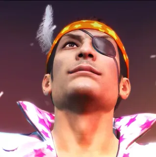 👨‍🎤 Majima Goro Yakuza videogioco, pirata, benda, pazzo, serio telegram sticker