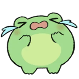 🐸 katak, menangis, sedih, kartun, binatang, imut telegram sticker