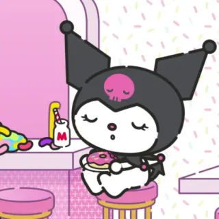 🕸 Kuromi kuromi, sanrio, cute, anime, kawaii, donut telegram sticker