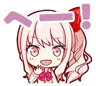 😬 Аниме, Мультфильм, Чиби, Заячьи ушки, Восклицательный знак whatsapp sticker