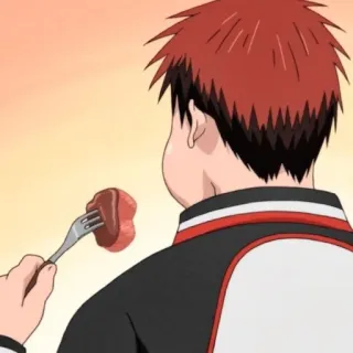 🥢 Anime, Carne, Mangiare, Capelli rossi, Forchetta telegram sticker