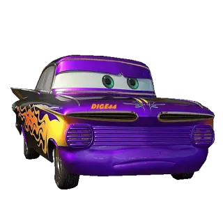 😠 DIG44 carro, roxo, adesivo, desenho animado, chamas telegram sticker