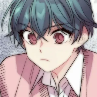 💬 Estilo anime, Dibujos animados, Masculino, Rosa, Adolescente telegram sticker