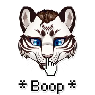 👆 Boop tigre, poilu, doigt d'honneur, offensant, dessin animé, boop, animal telegram sticker