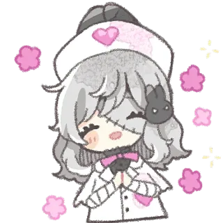 🤗 Anime, Chibi, Enfermera, Mono, Personaje, Kawaii telegram sticker