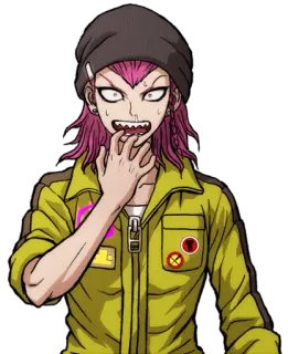 😳 Kazuichi Soda Danganronpa Anime, Manga, Kazuichi Soda, Danganronpa, pelo rosa, gorro, ansioso telegram sticker